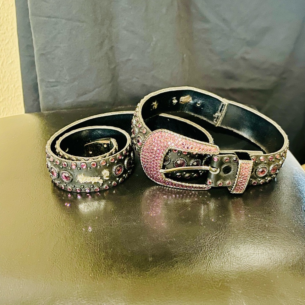 KIPPY'S Pink & Purple Western Embellished Belt - Picture 2 of 3